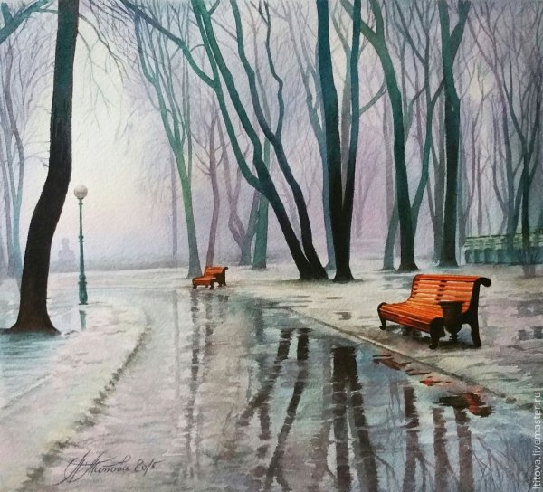 Любовь Титова акварель пейзаж