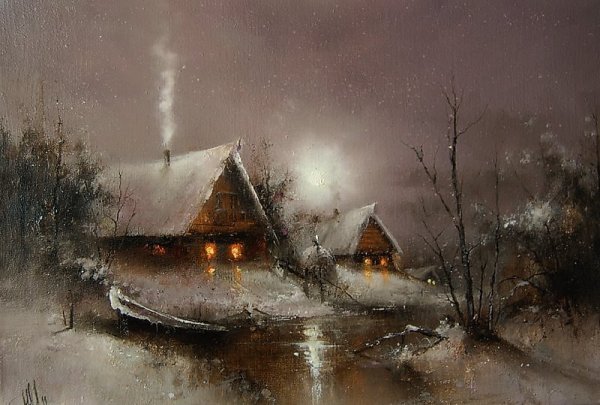 Зимняя ночь в живописи