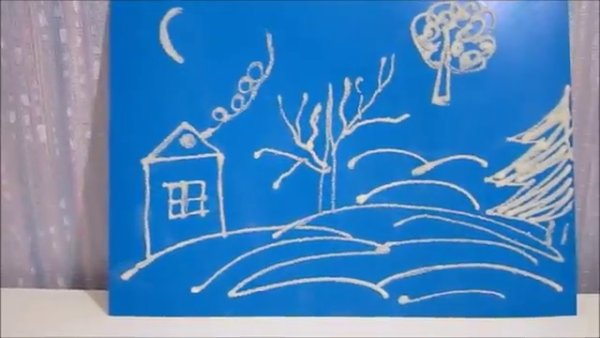 Аппликация из манной крупы