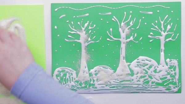 Рисование акварелью и солью