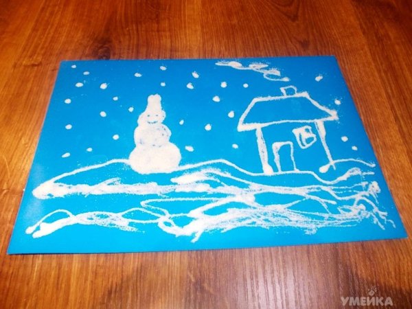 Ниткография «зимний лес»