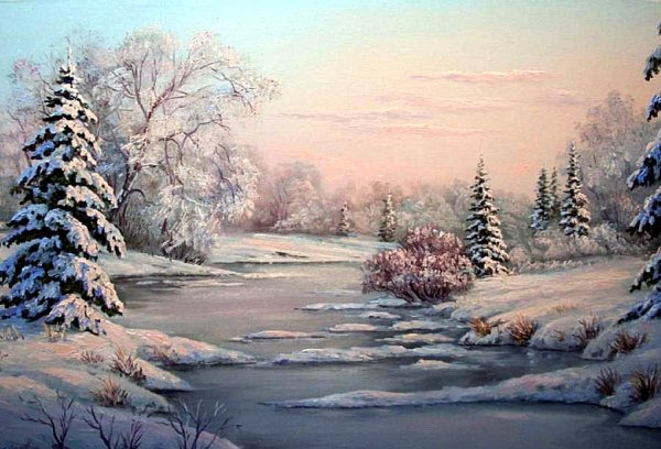 Художник Игорь Михайлов " зимний вечер "