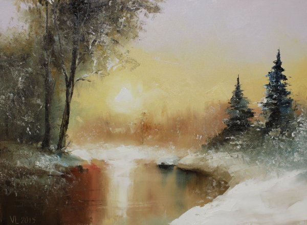 Южаков Александр художник зимний пейзаж