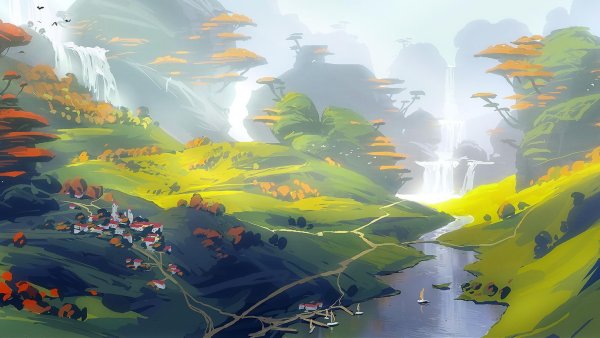 Пейзаж арт простой