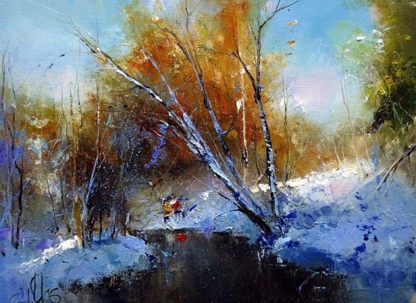 Игорь Сахаров художник зимний пейзаж