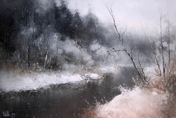 Картины Сахарова Игоря зимний пейзаж