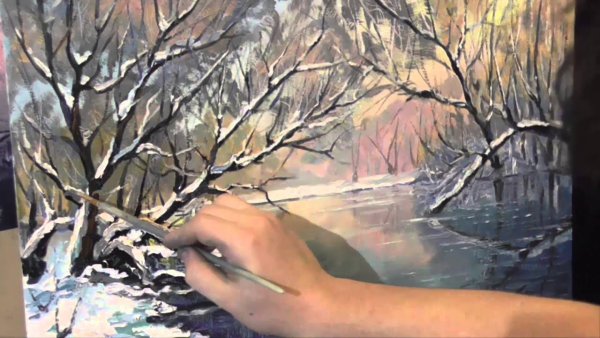 Живопись зимний пейзаж Дмитрий Ревякин