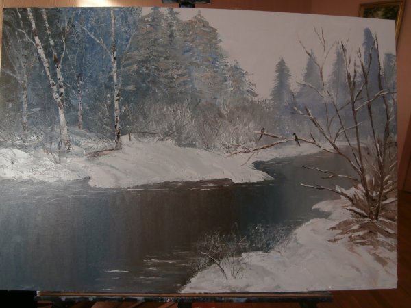 Художник Сахаров зимний пейзаж