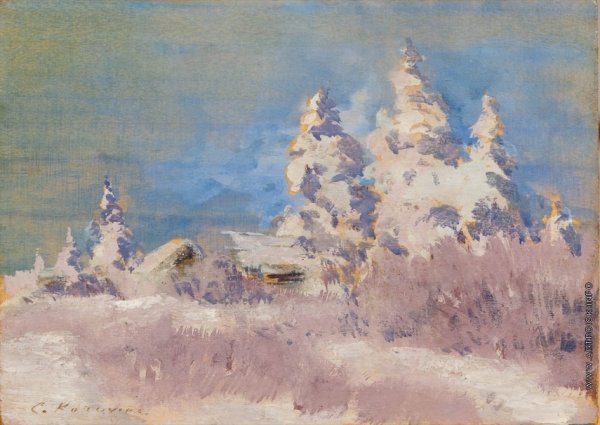 Коровин зима иней