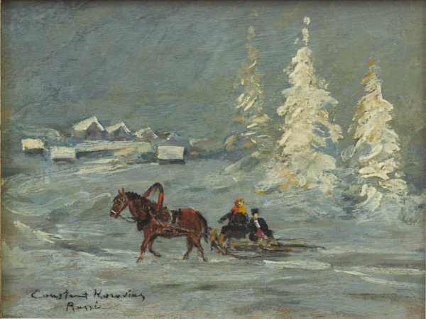 Константин Коровин зима деревня