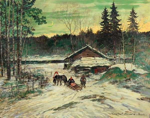 Константин Коровин зимний пейзаж 1919