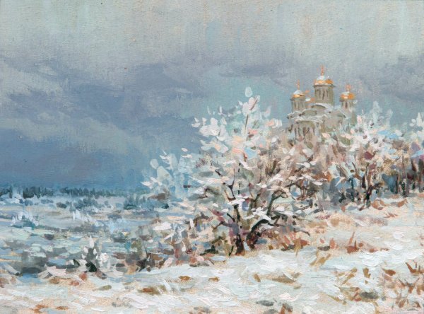 Коровин Константин Алексеевич (1861 - 1939) зимняя деревня.