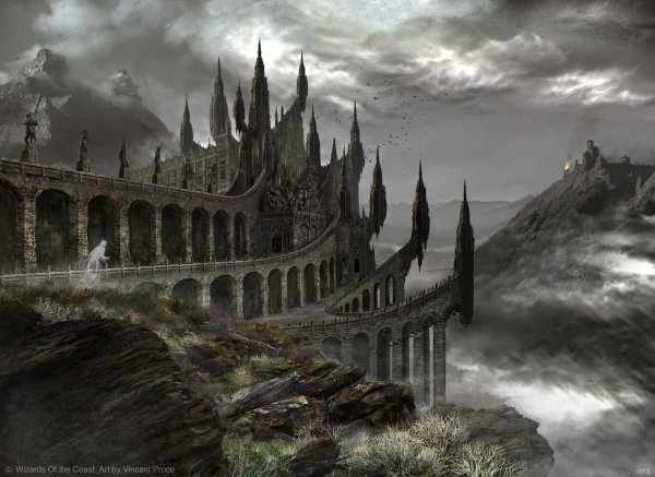 Пейзаж Болотной крепости фэнтези