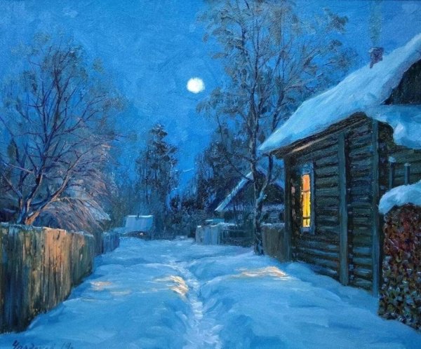 Художник Игорь Медведев зимний пейзаж