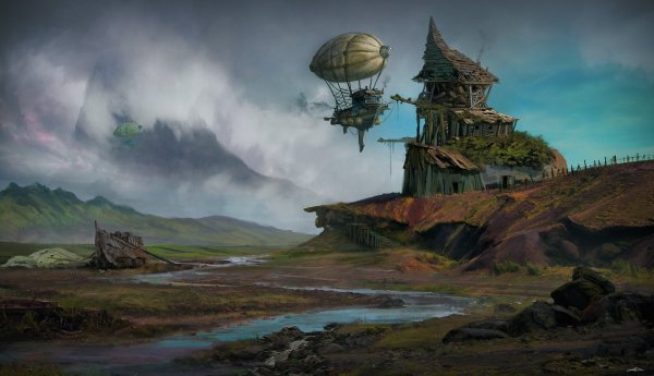 Пейзаж фантастика стимпанк