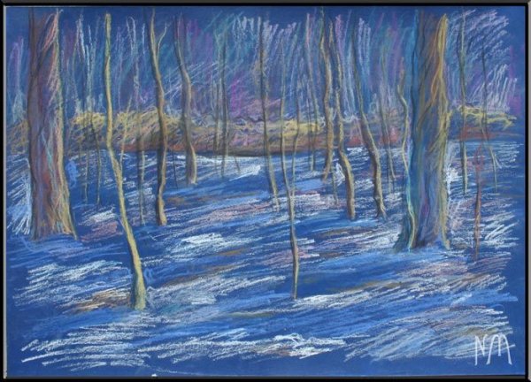 Пейзажи пастельными мелками