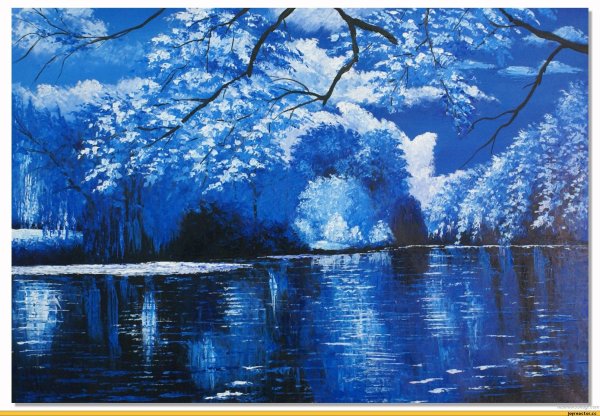 Пейзаж в чисто холодных тонах