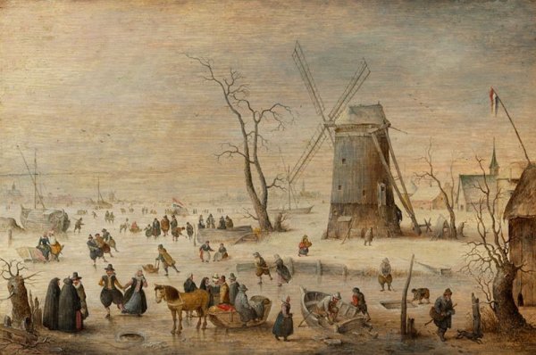 Winter Landscape with Ice Skaters, c.1608 by Hendrick Avercamp