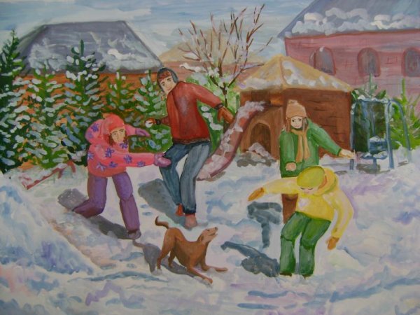 Leonid Afremov зимний парк картина