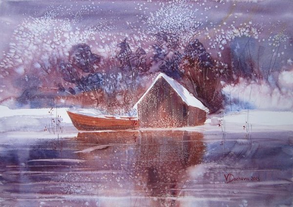 Акварель и соль