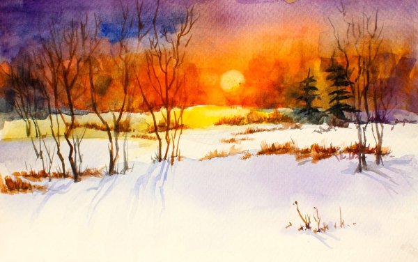 Акварель по мокрому