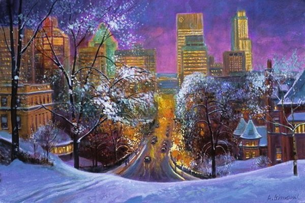 Александр Стародубов зимняя Москва живопись