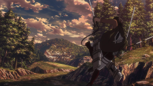 Обои на ПК аниме пейзаж атака титанов