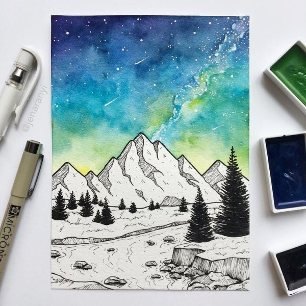 Пейзажи для рисования маркерами