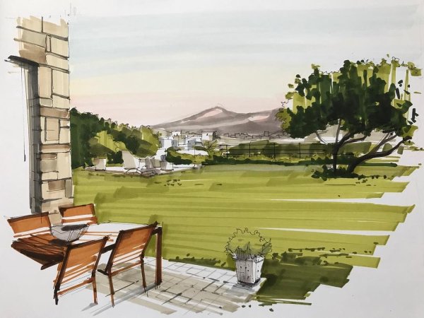 Пейзажи для рисования маркерами