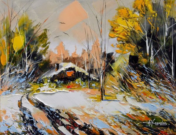 Смена осени на зиму арт