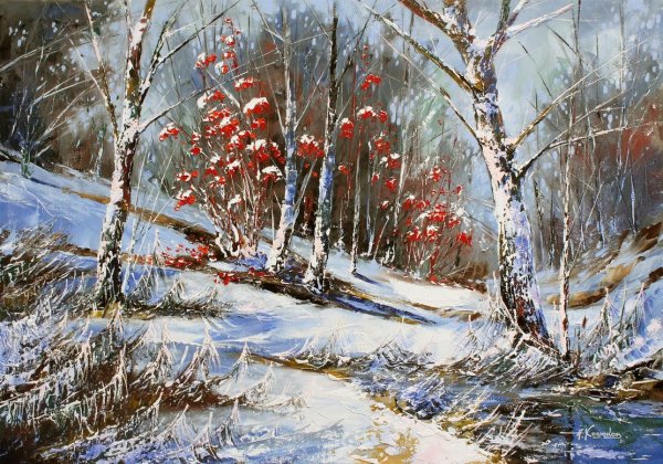 Горный пейзаж маслом мастихин Сахаров