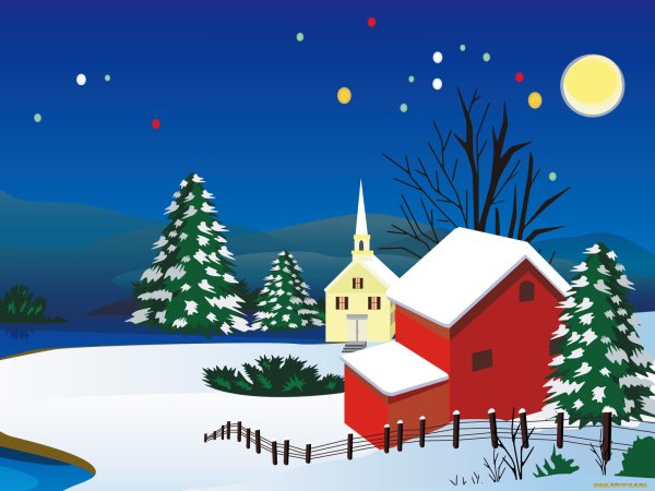 Новогодний пейзаж детский