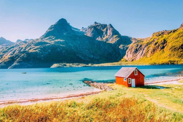 Норвегия домики в горах