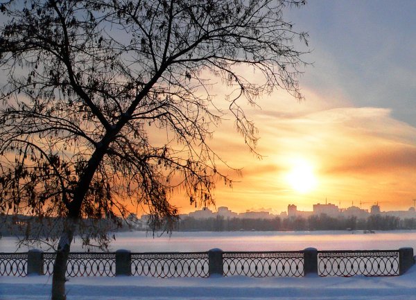 Набережная Новосибирск зимой