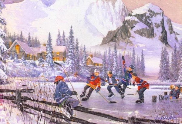 Зимний пейзаж с катком