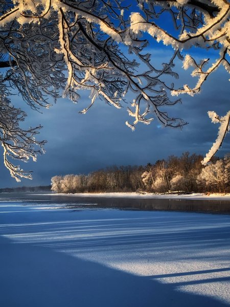 Река зимой