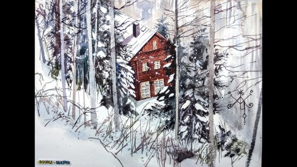 Пейзажные зарисовки карандашом