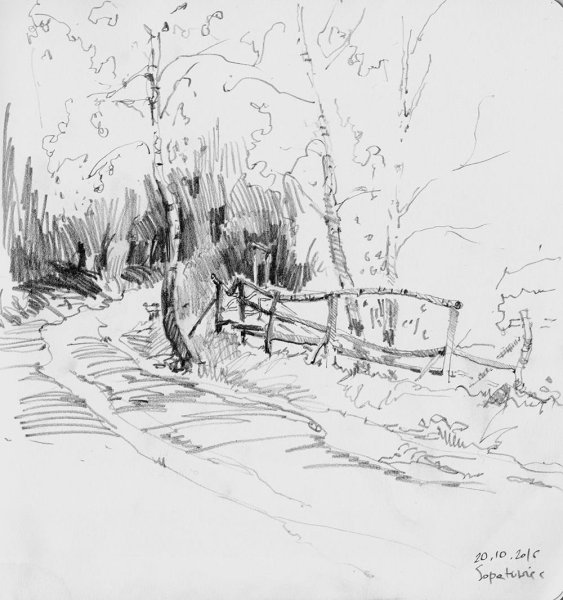 Зимний пейзаж набросок