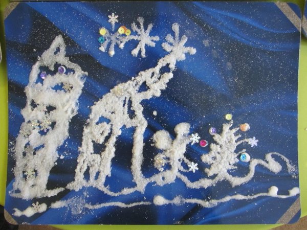 Рисование солью в детском саду