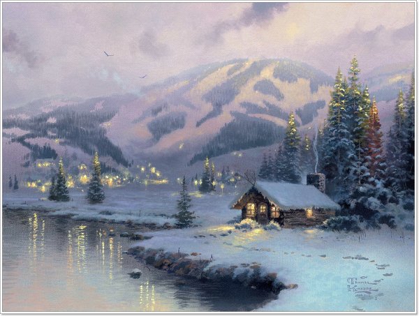 Томас Кинкаде зимний пейзаж