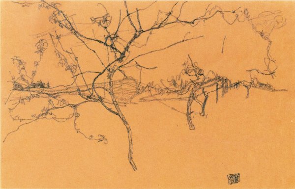 Эгон Шиле городской пейзаж