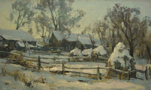 Владимир Туписов зимний пейзаж стога