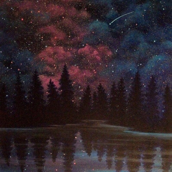 Пейзаж с домом акварелью