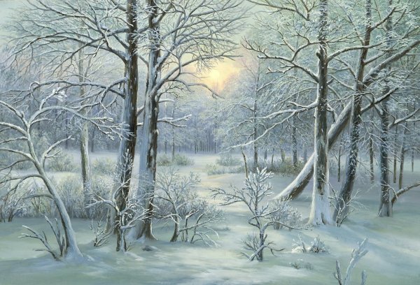 Леднев Александр Алексеевич . Зимний пейзаж.