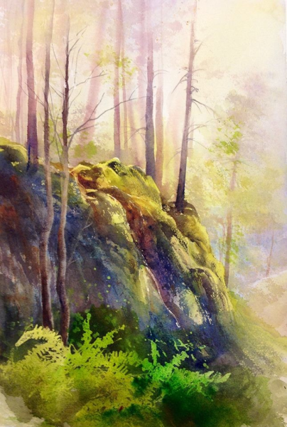 Пейзажи мистические акварелью