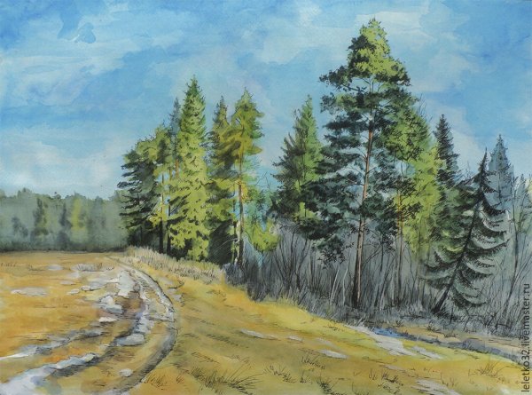 Акварельные пейзажи для начинающих