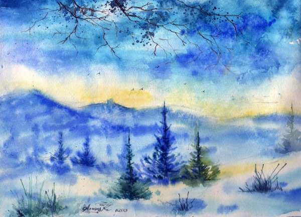 Пейзажи для рисования акварелью