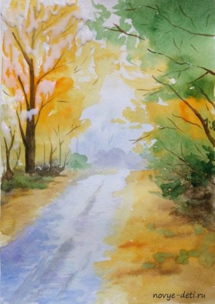 Акварель пейзажи природы