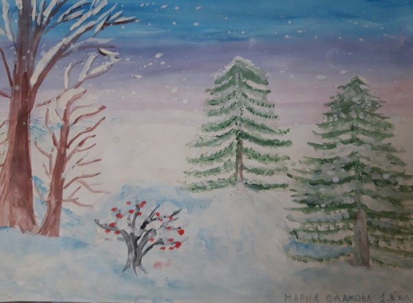 Зимний пейзаж 4 класс