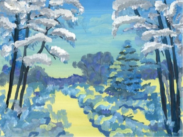 Зимний лес рисунок